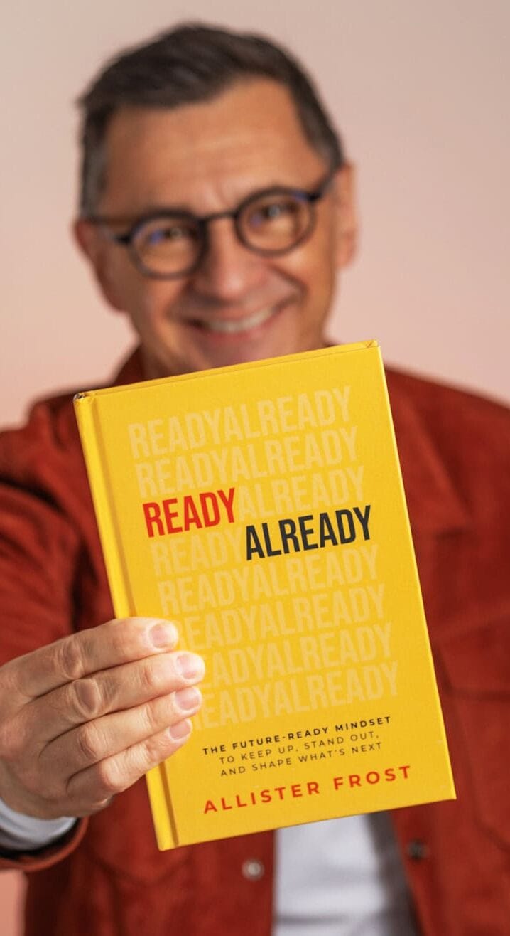 Allister Frost holding his book, ReadyAlready
